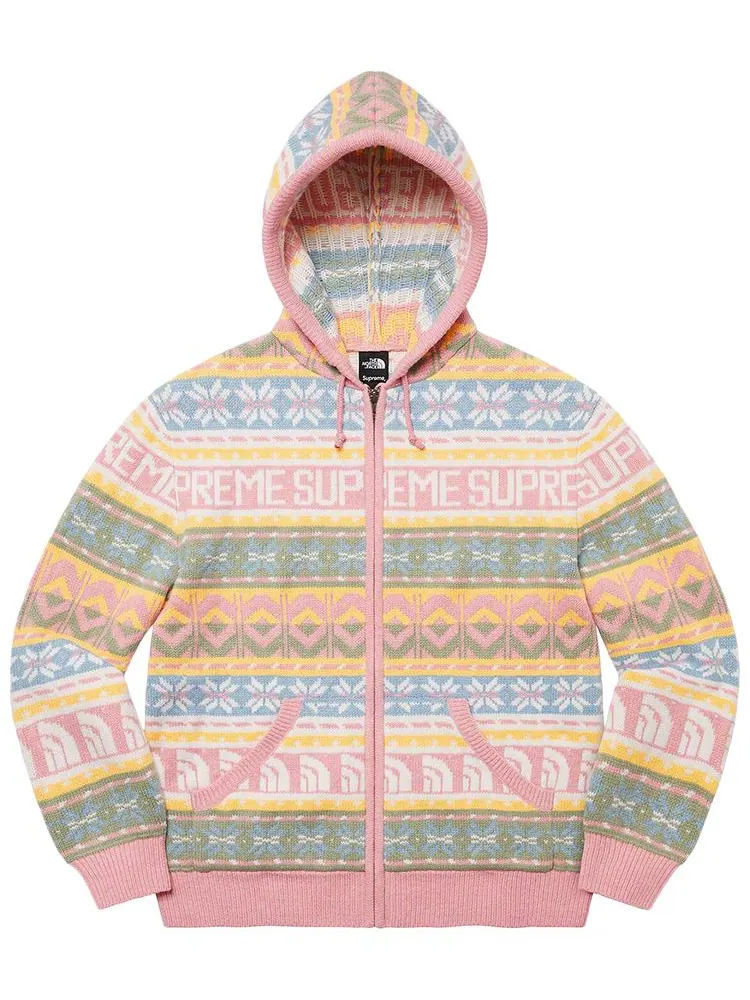 Свитер Supreme x The North Face Zip Up Hooded Sweater 'Pink'