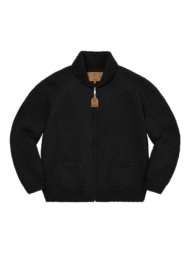 Свитер Supreme Box Logo Cowichan Sweater 'Black' — изображение 1 из 2, черный