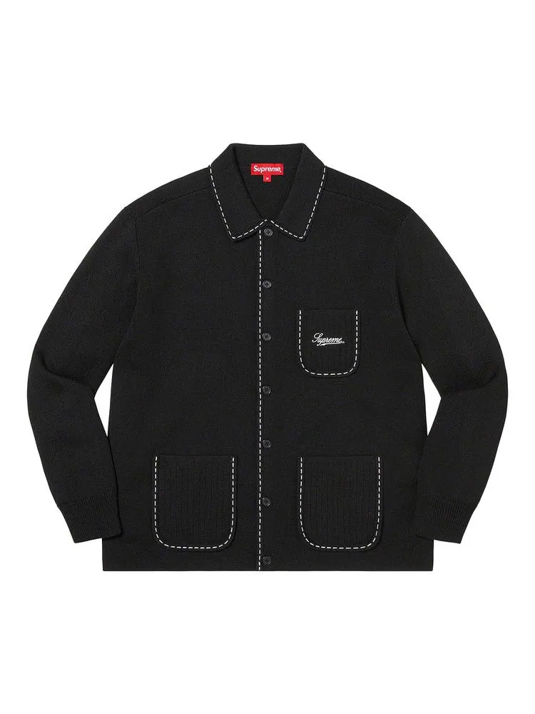 Топ Supreme Contrast Stitch Button Up — изображение 1 из 1, черный
