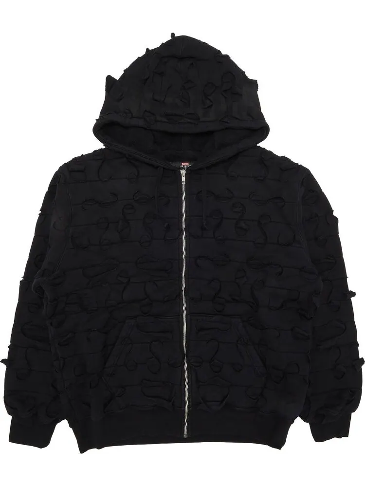 Толстовка Supreme x Griffin Zip Up Hooded Sweatshirt 'Black' — изображение 1 из 3, черный