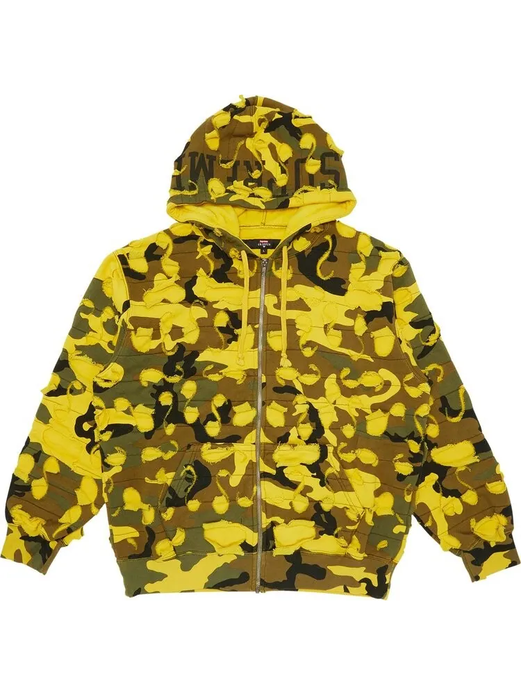 Толстовка Supreme x Griffin Zip Up Hooded Sweatshirt 'Yellow Camo' — изображение 1 из 3, желтый