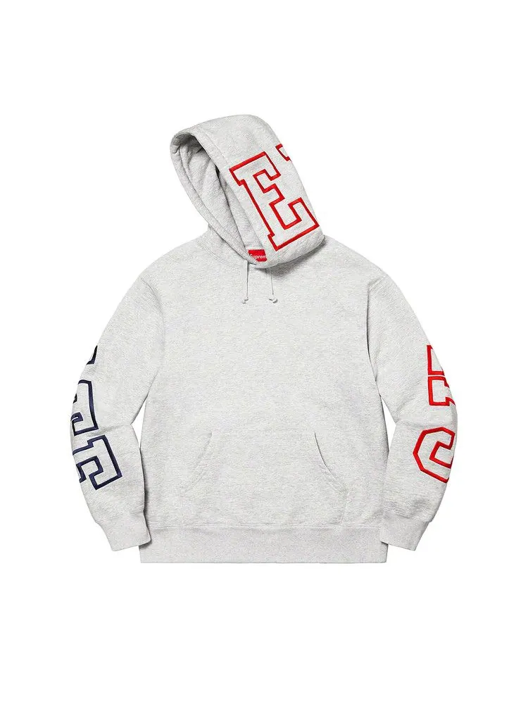 Толстовка Supreme State Hooded Sweatshirt — изображение 1 из 2, серый