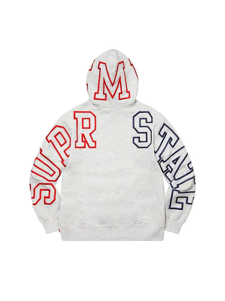 Толстовка Supreme State Hooded Sweatshirt — изображение 2 из 2, серый