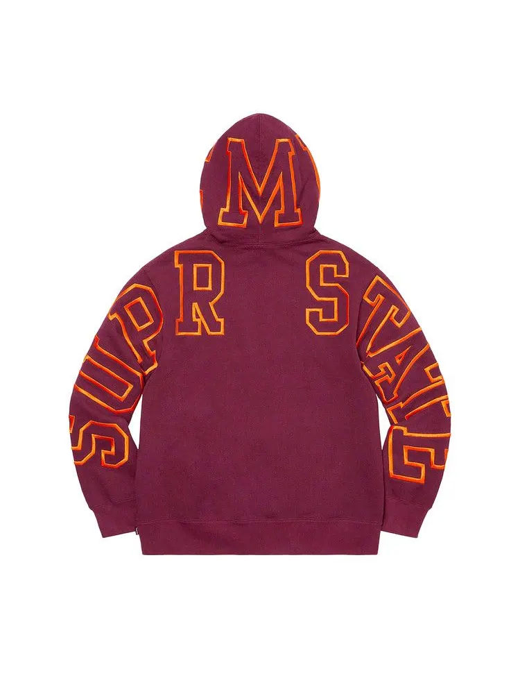 Худи Supreme State Hooded Sweatshirt 'Burgundy' — изображение 2 из 2, красный