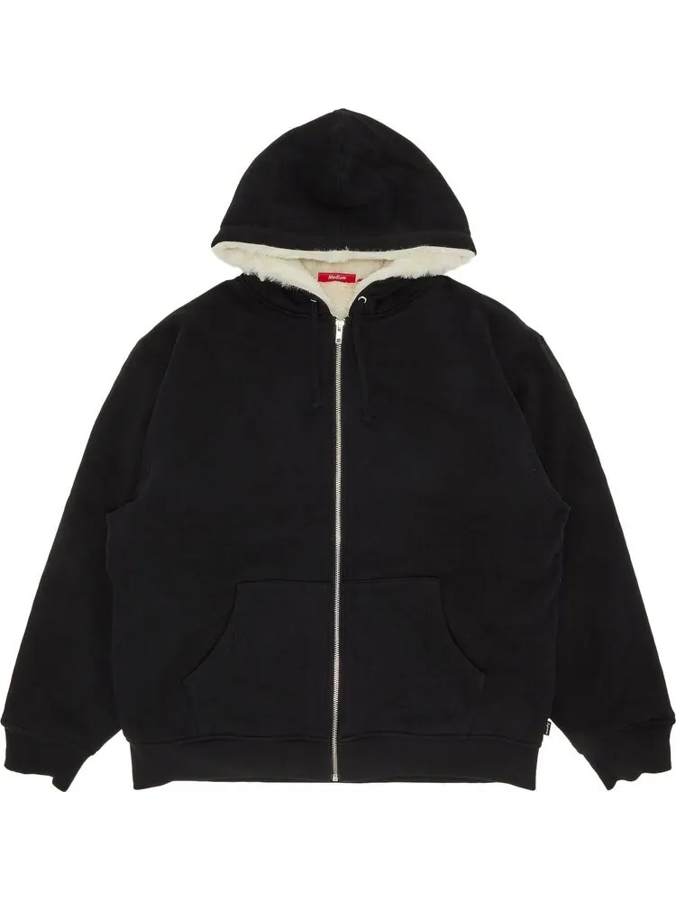 Толстовка Supreme Faux Fur Lined Zip Up Hooded Sweatshirt 'Black' — изображение 1 из 3, черный