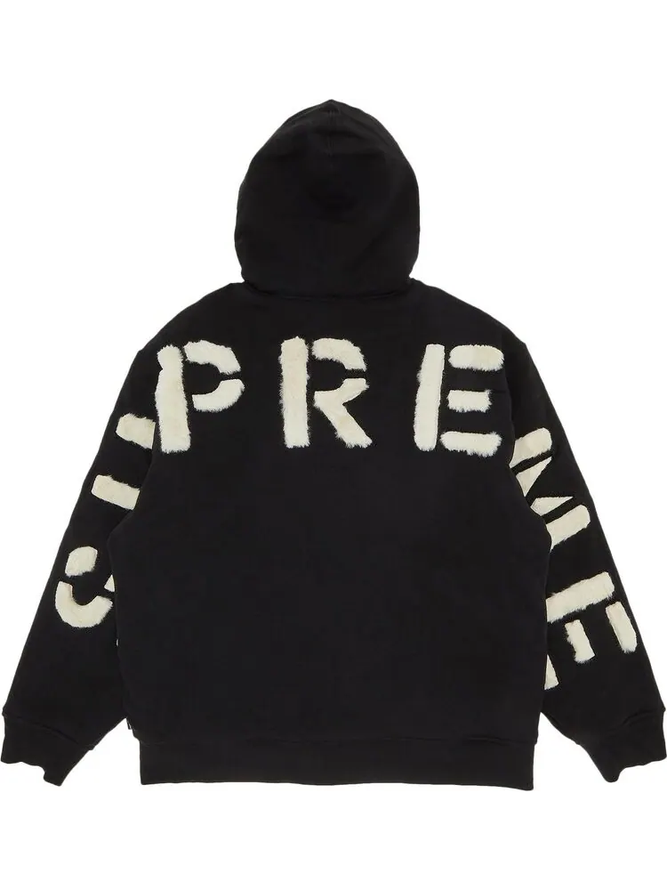 Толстовка Supreme Faux Fur Lined Zip Up Hooded Sweatshirt 'Black' — изображение 2 из 3, черный
