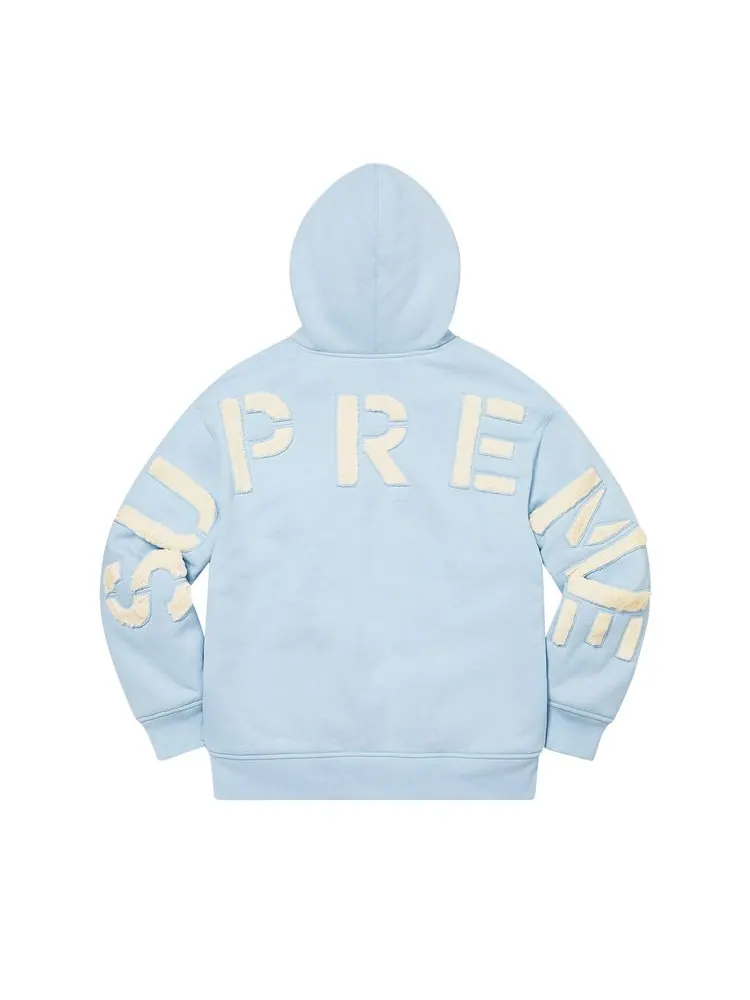 Толстовка Supreme Faux Fur Lined Zip Up Hooded Sweatshirt 'Light Blue' — изображение 2 из 3, светлый синий