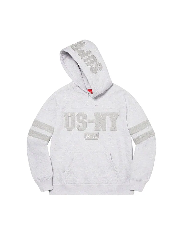 Толстовка Supreme US-NY Hooded Sweatshirt Ash Grey — изображение 1 из 2, серый