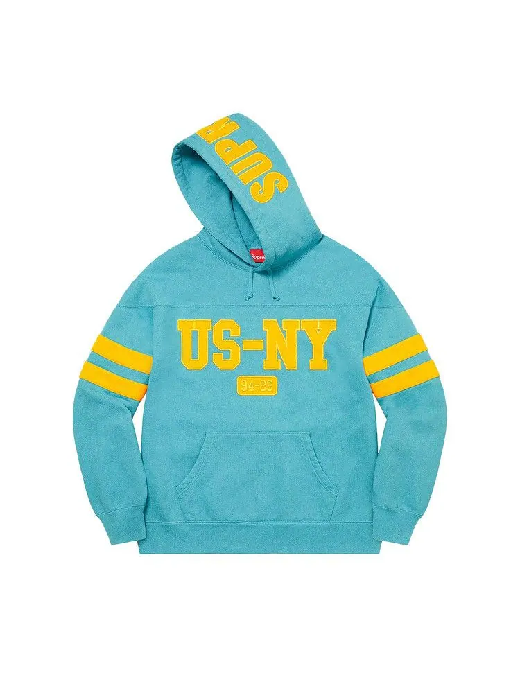 Толстовка Supreme US-NY Hooded Sweatshirt — изображение 1 из 2, светлый голубой