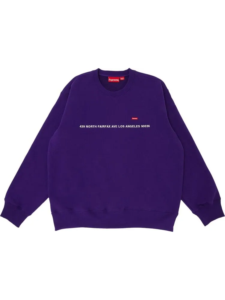 Толстовка Supreme Shop Small Box Crewneck - Los Angeles 'Purple' — изображение 1 из 3, фиолетовый