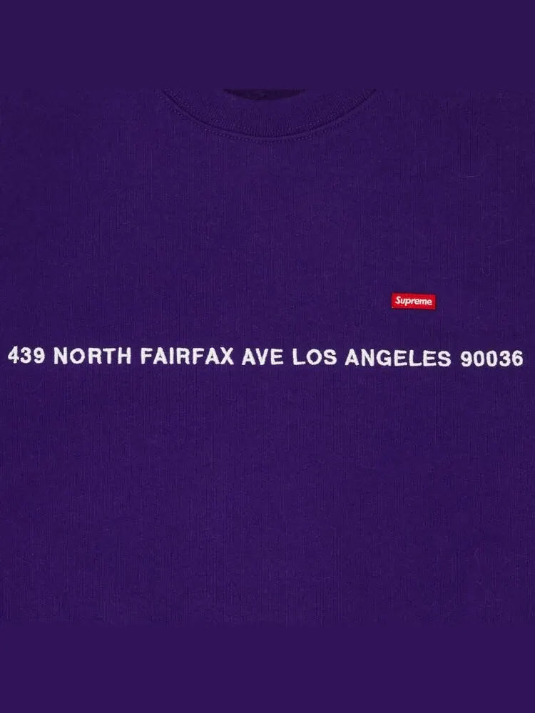 Толстовка Supreme Shop Small Box Crewneck - Los Angeles 'Purple' — изображение 3 из 3, фиолетовый
