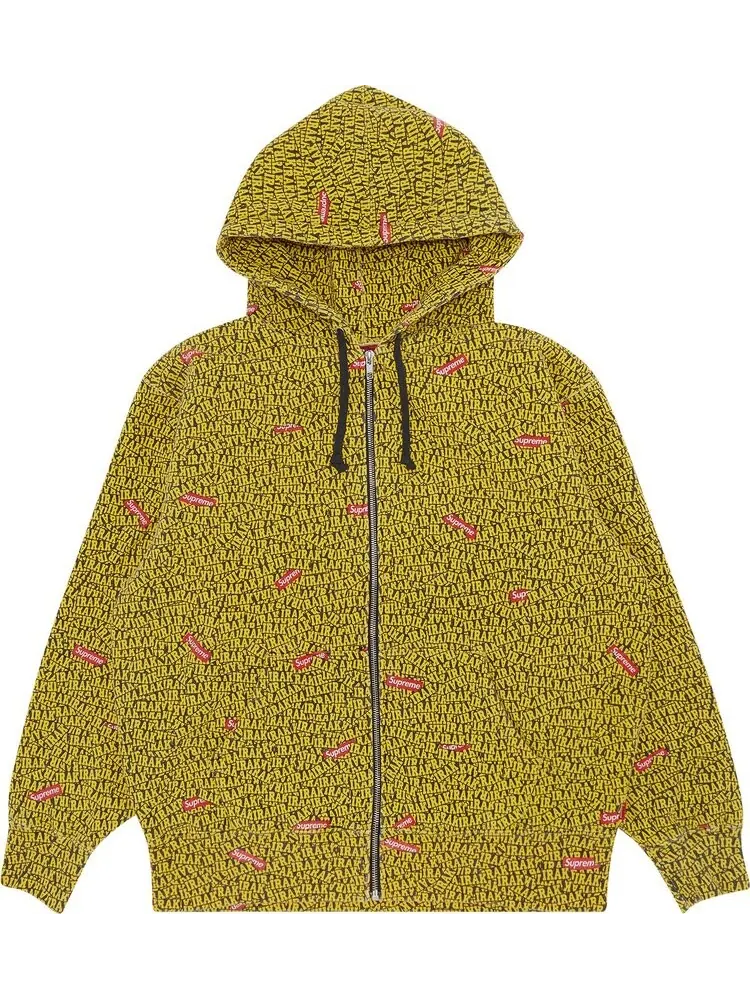 Толстовка Supreme x IRAK Zip Up Hooded Sweatshirt 'Yellow' — изображение 1 из 3, желтый