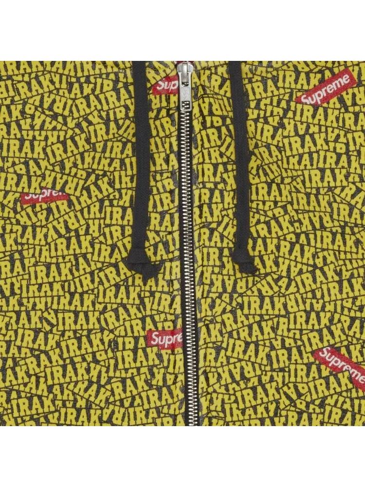 Толстовка Supreme x IRAK Zip Up Hooded Sweatshirt 'Yellow' — изображение 3 из 3, желтый