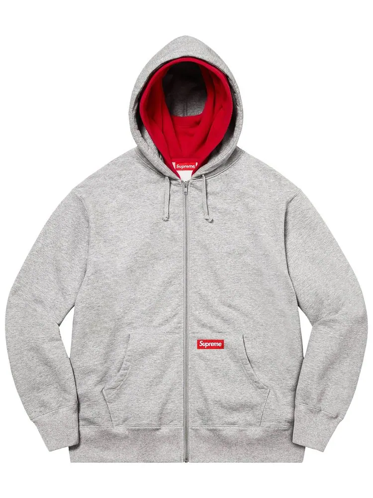 Толстовка Supreme Double Hood Facemask Zip Up Hooded Sweatshirt 'Heather Grey' — изображение 1 из 1, серый