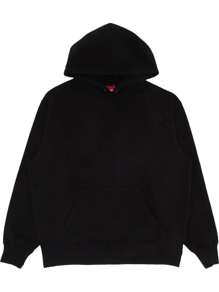 Толстовка Supreme Satin Appliqu Hooded Sweatshirt 'Black' — изображение 1 из 3, черный
