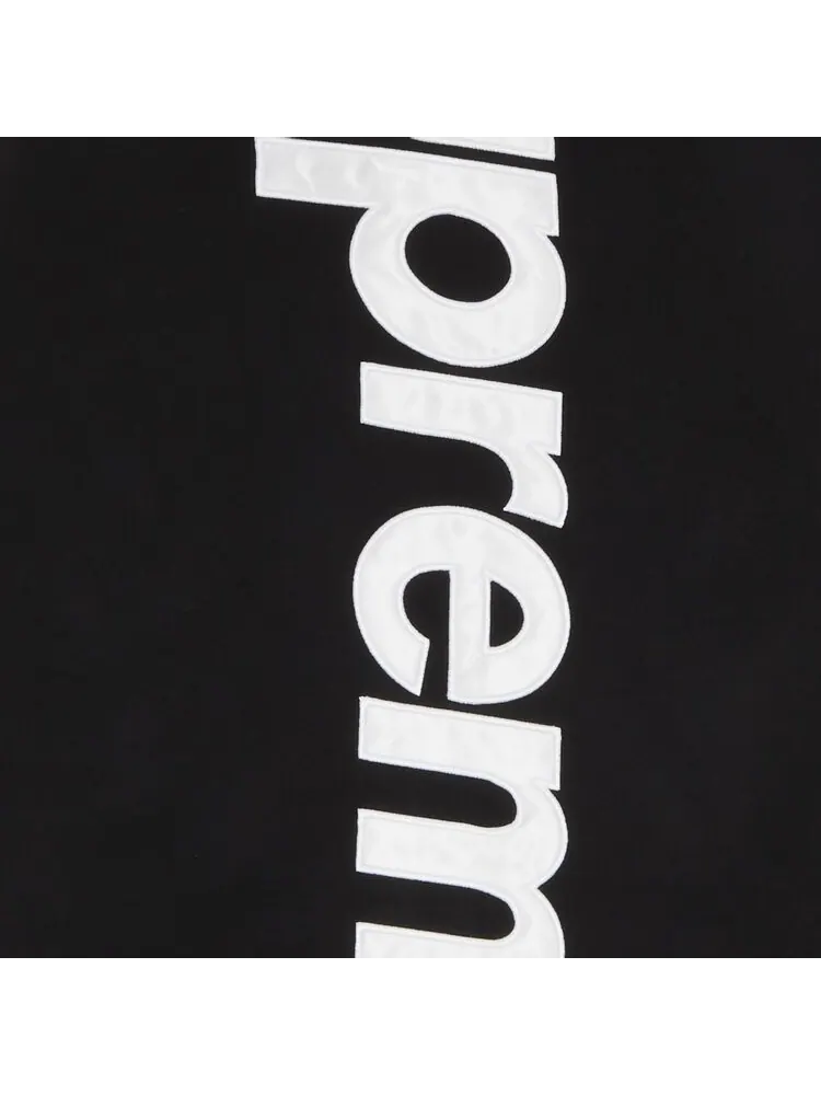 Толстовка Supreme Satin Appliqu Hooded Sweatshirt 'Black' — изображение 3 из 3, черный