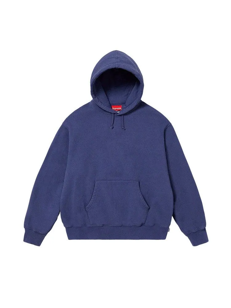 Толстовка Supreme Satin Appliqué Hooded Sweatshirt — изображение 1 из 2, темно-синий