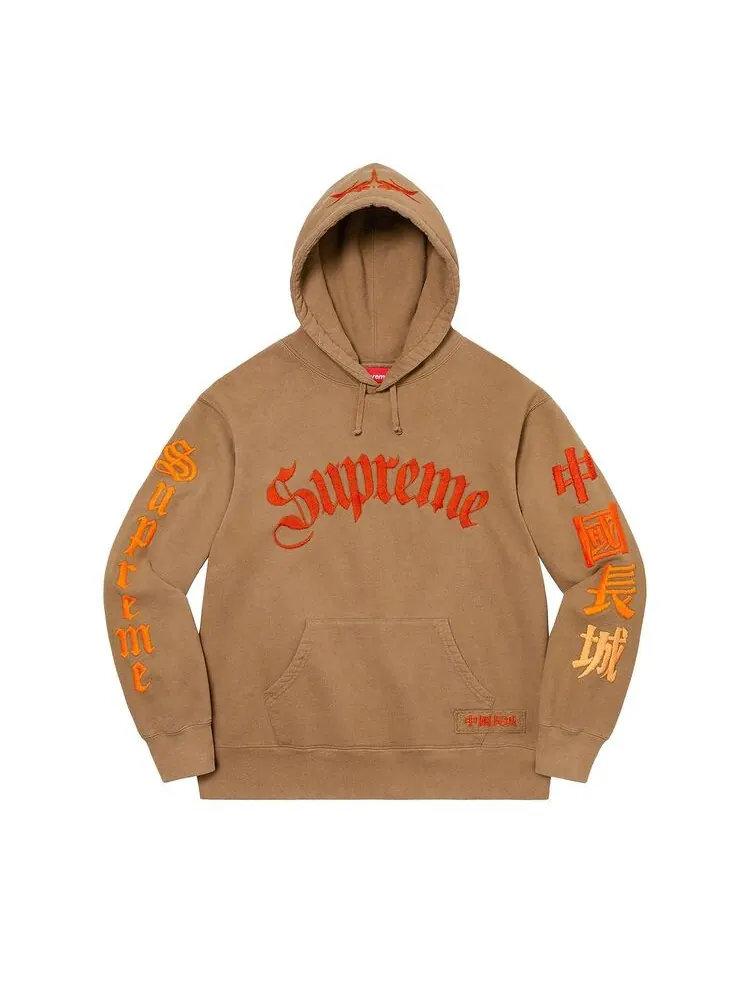 Толстовка Supreme x The Great China Wall Sword Hooded Sweatshirt Dark Khaki — изображение 1 из 2, темный хаки