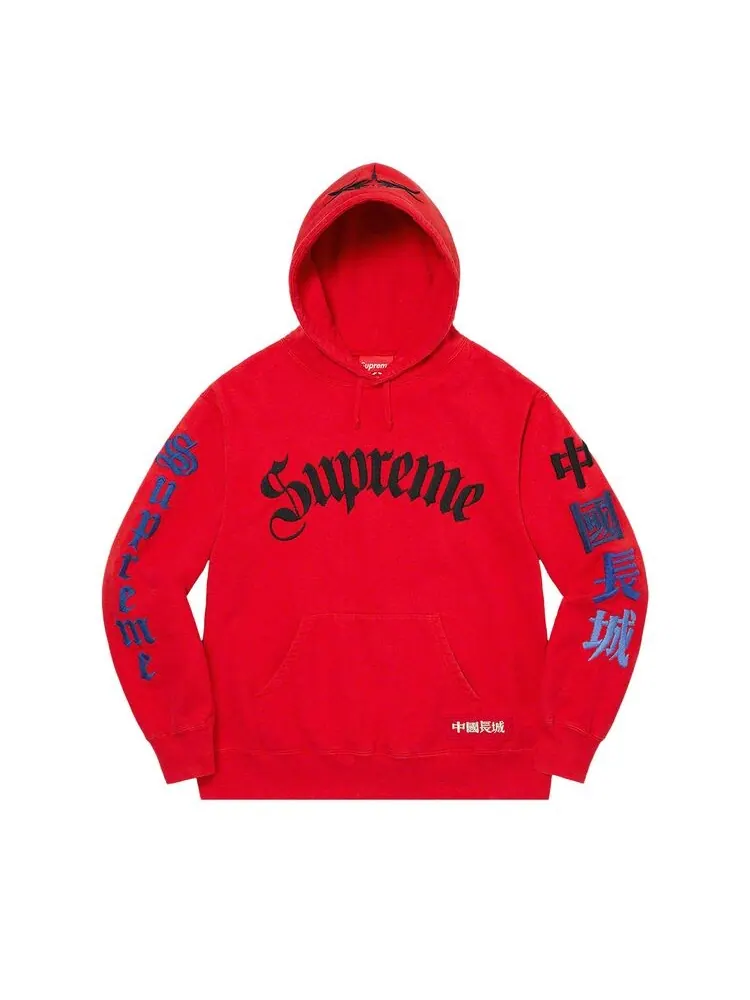 Толстовка Supreme x The Great China Wall Sword Hooded Sweatshirt Red — изображение 1 из 2, красный
