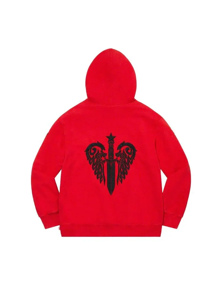 Толстовка Supreme x The Great China Wall Sword Hooded Sweatshirt Red — изображение 2 из 2, красный