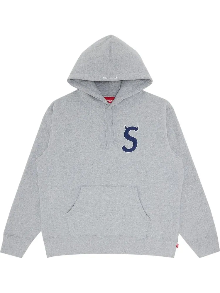 Толстовка Supreme S Logo Hooded Sweatshirt 'Heather Grey' — изображение 1 из 3, серый