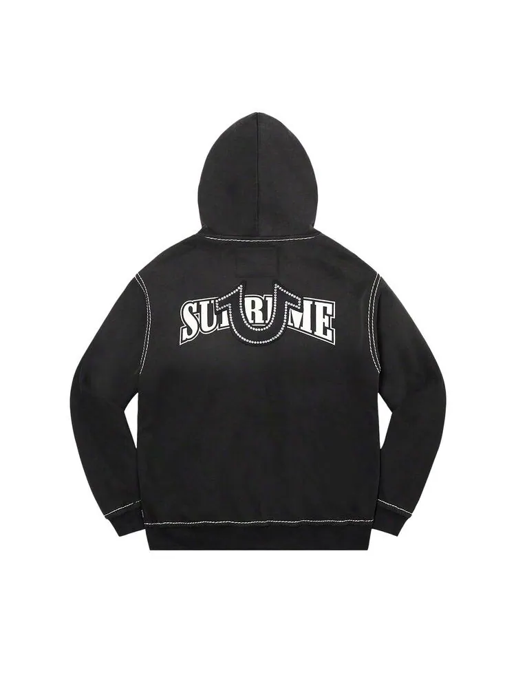 Толстовка Supreme x True Religion Zip Up Hooded Sweatshirt Black — изображение 2 из 2, черный