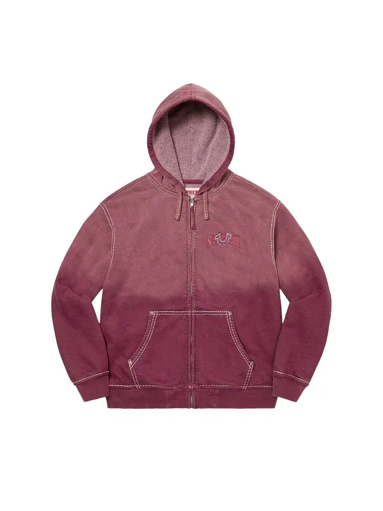 Толстовка Supreme x True Religion Zip Up Hooded Sweatshirt 'Eggplant' — изображение 1 из 2, фиолетовый
