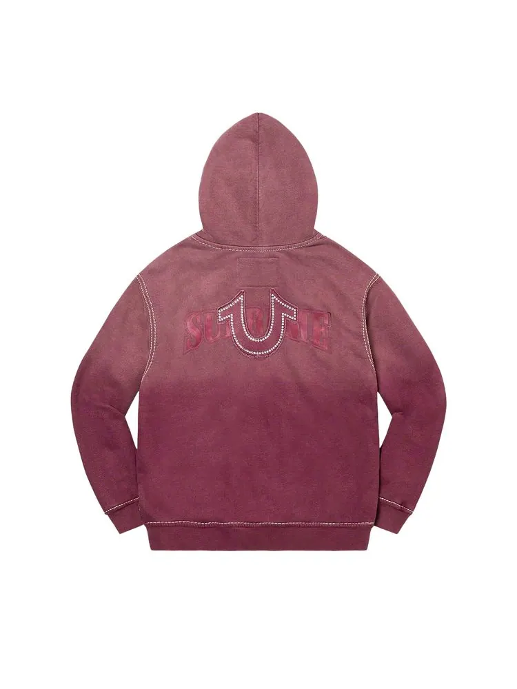 Толстовка Supreme x True Religion Zip Up Hooded Sweatshirt 'Eggplant' — изображение 2 из 2, фиолетовый
