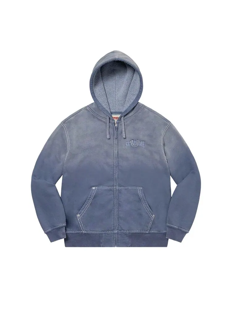 Толстовка Supreme x True Religion Zip Up Hooded Sweatshirt 'Indigo' — изображение 1 из 2, синий
