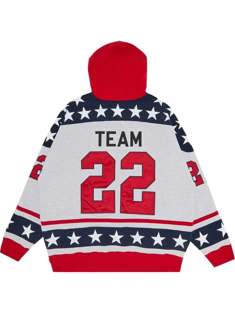 Толстовка Supreme Hockey Hooded Sweatshirt 'Ash Grey' — изображение 2 из 3, серый