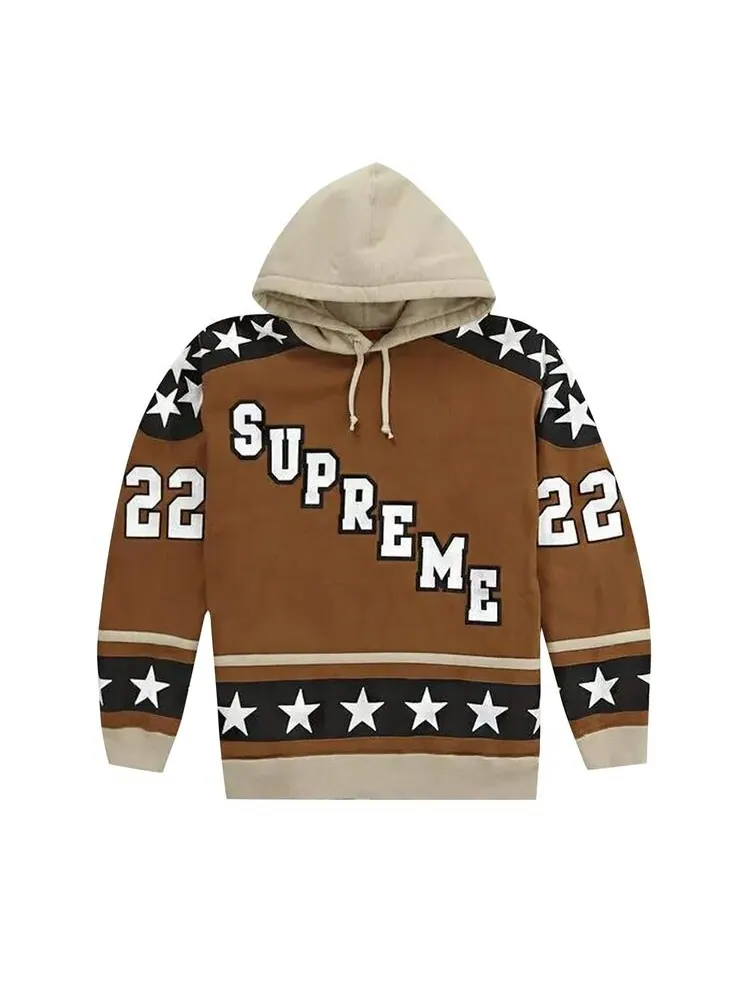 Толстовка Supreme Hockey Hooded Sweatshirt Brown — изображение 1 из 2, коричневый