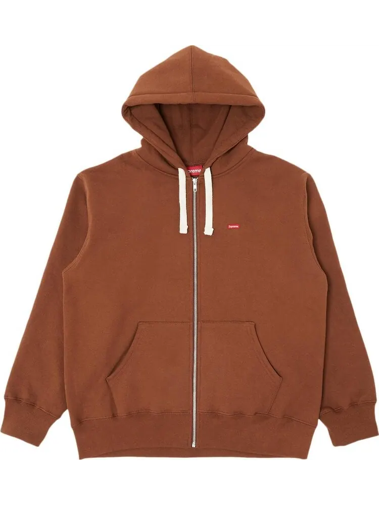 Толстовка Supreme Small Box Drawcord Zip Up Hooded Sweatshirt 'Brown' — изображение 1 из 3, коричневый