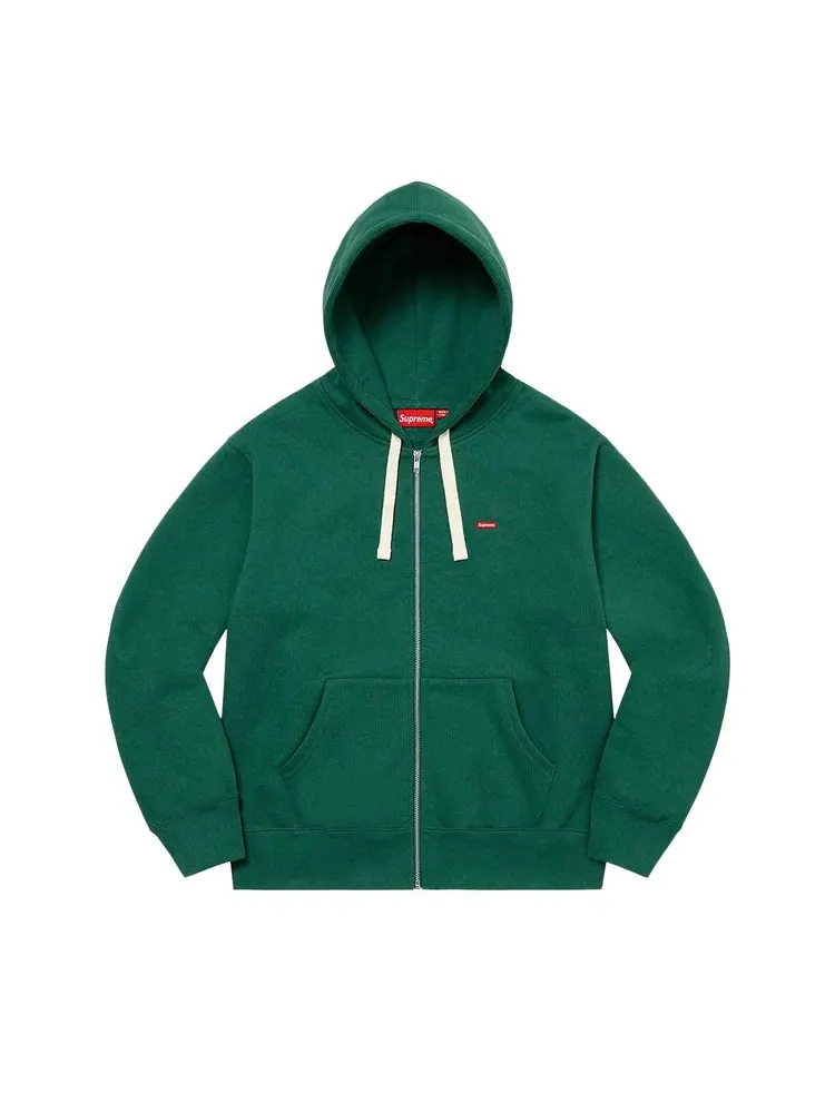 Толстовка Supreme Small Box Drawcord Zip Up Hooded Sweatshirt 'Dark Green' — изображение 1 из 1, темный зеленый