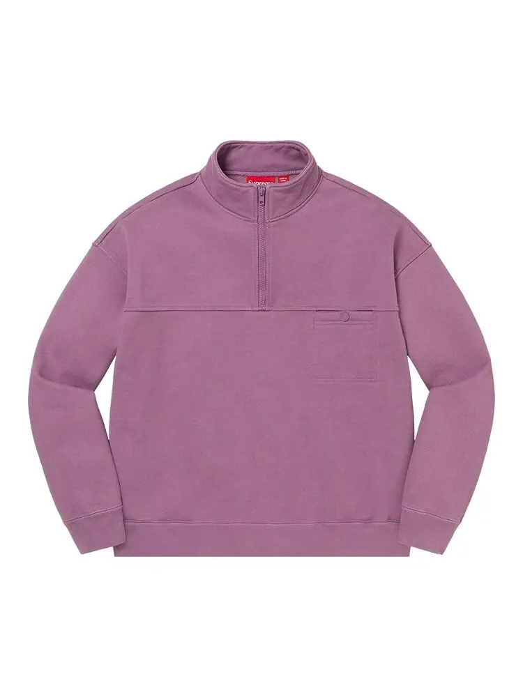 Пуловер Supreme Washed Half Zip Pullover Dusty Purple — изображение 1 из 2, фиолетовый
