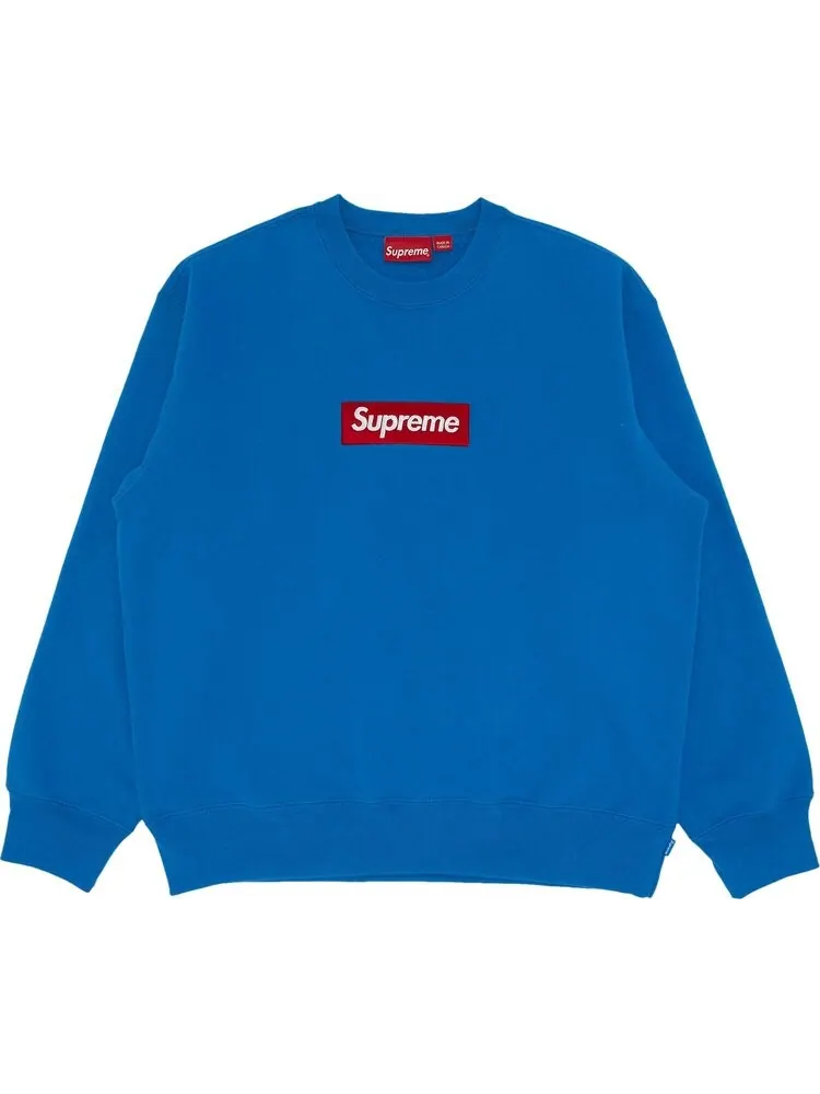 Толстовка Supreme Box Logo Crewneck 'Blue' — изображение 1 из 3, синий