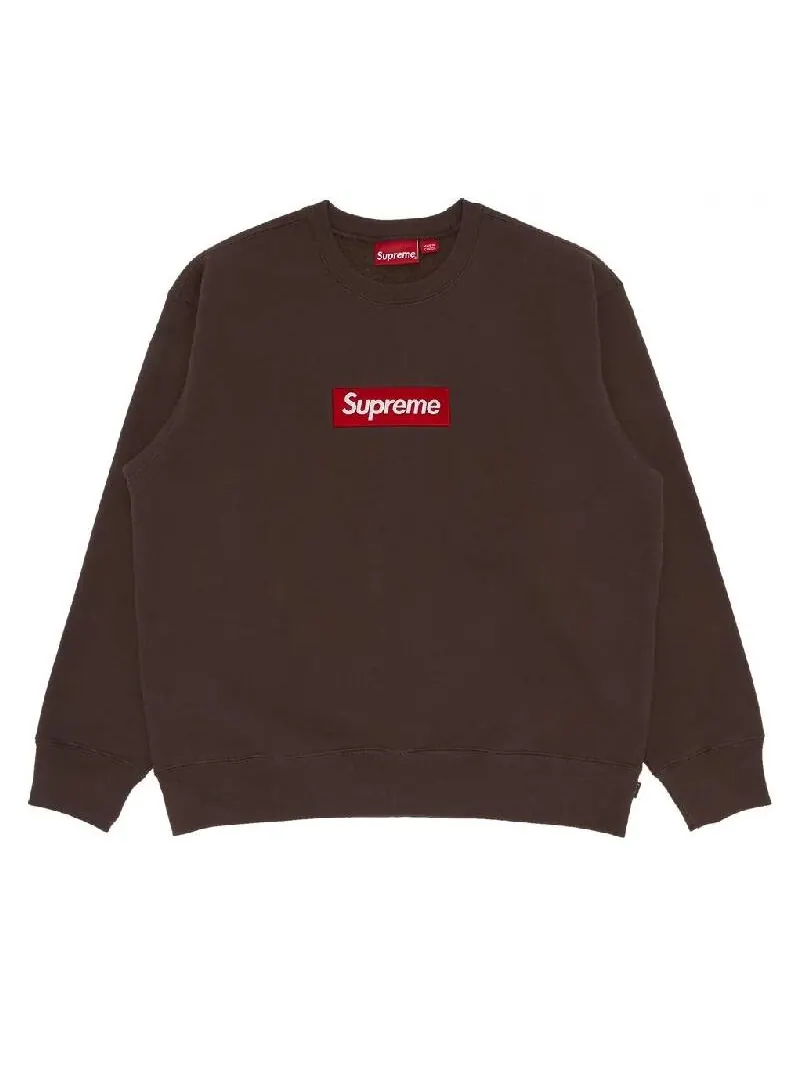 Толстовка Supreme Box Logo Crewneck — изображение 1 из 3, коричневый
