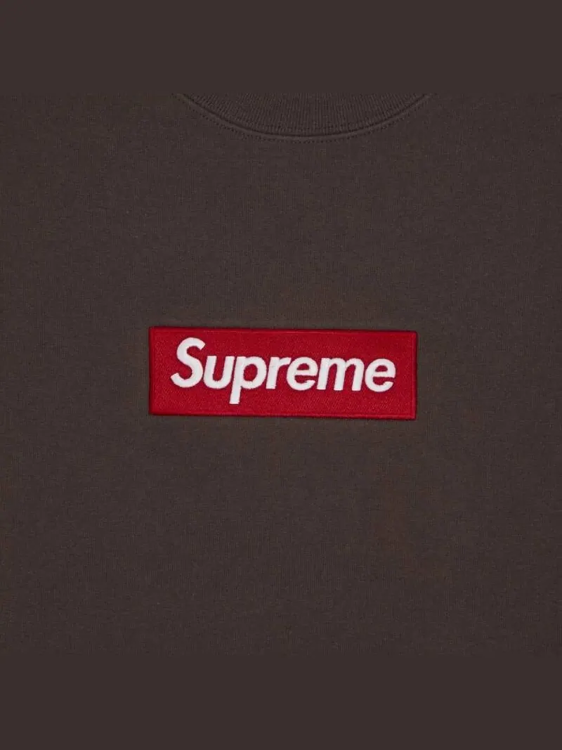 Толстовка Supreme Box Logo Crewneck — изображение 3 из 3, коричневый