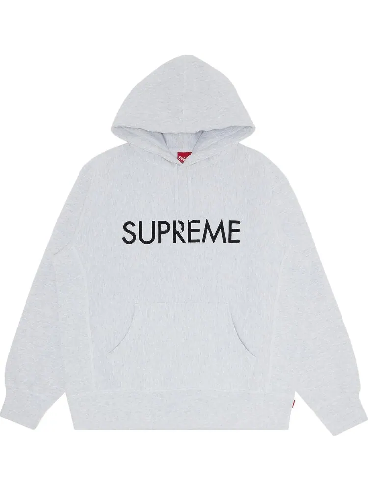 Толстовка Supreme Capital Hooded Sweatshirt 'Ash Grey' — изображение 1 из 3, серый