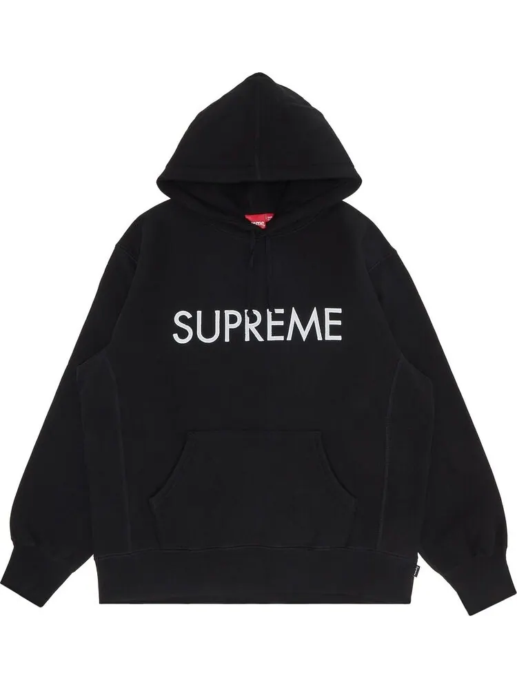 Толстовка Supreme Capital Hooded Sweatshirt 'Black' — изображение 1 из 3, черный