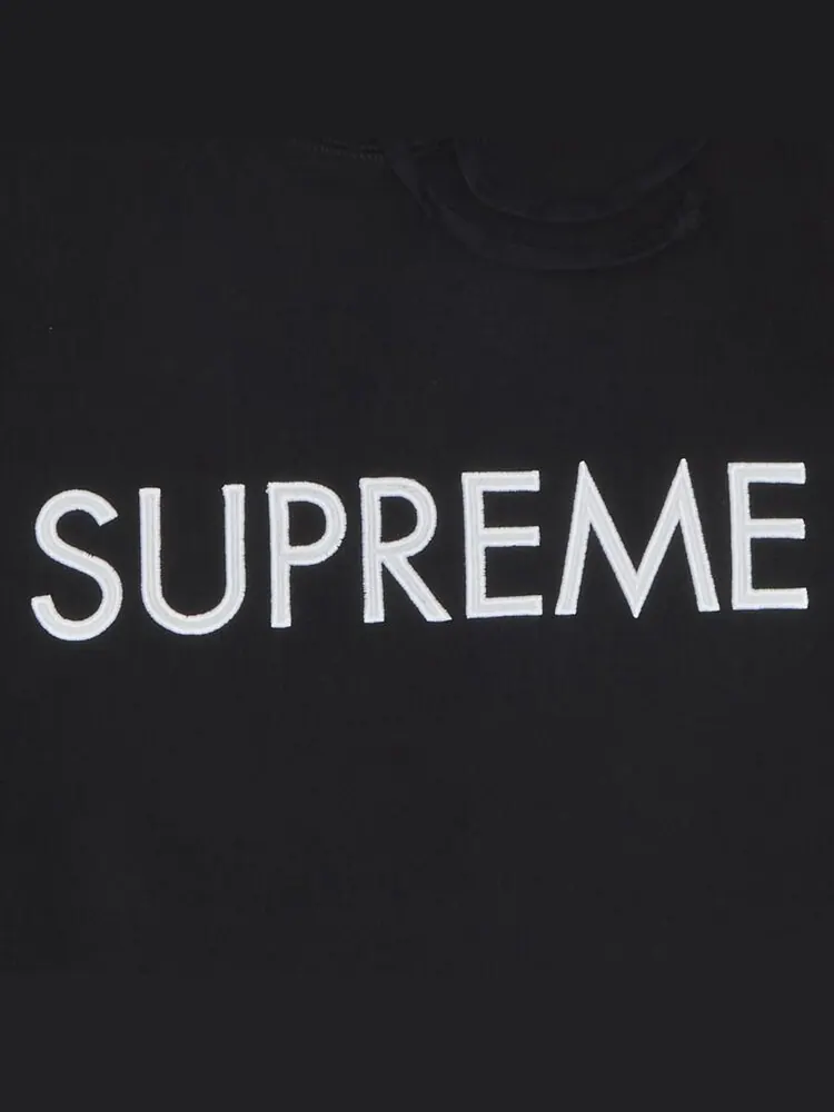 Толстовка Supreme Capital Hooded Sweatshirt 'Black' — изображение 3 из 3, черный