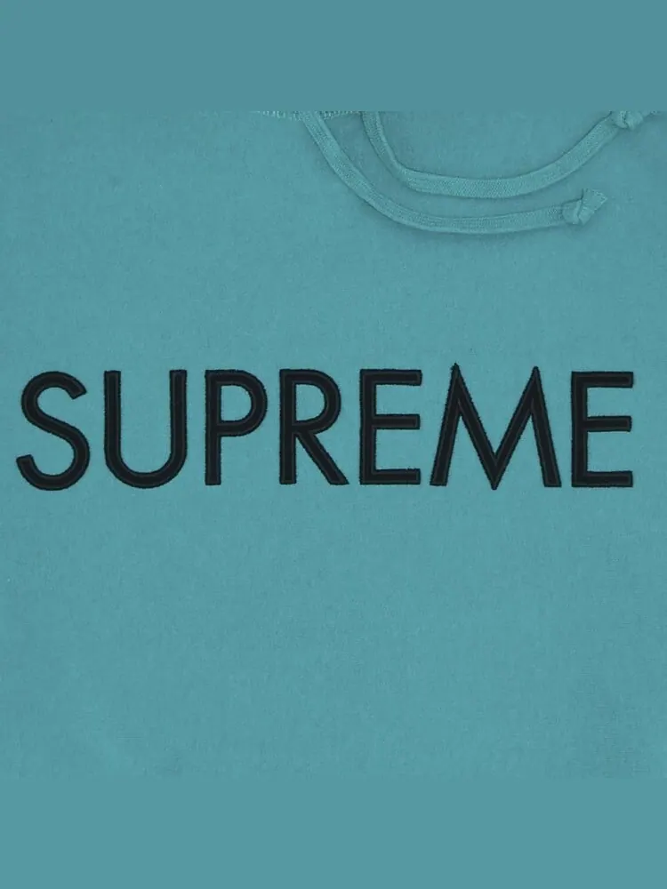 Толстовка Supreme Capital Hooded Sweatshirt 'Dark Aqua' — изображение 3 из 3, синий