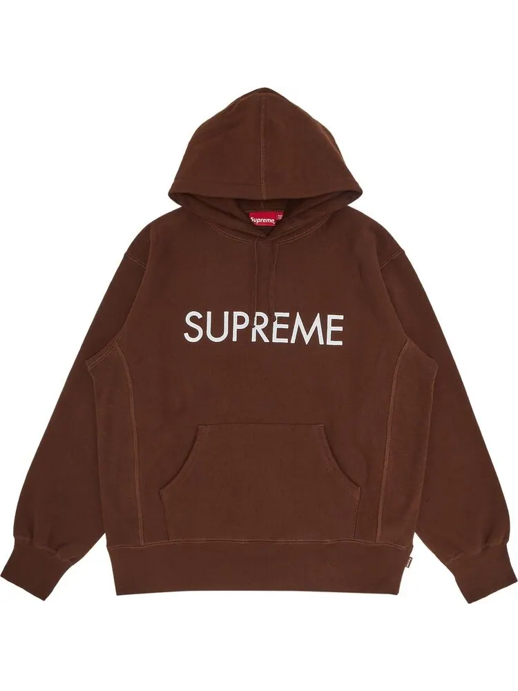 Толстовка Supreme Capital Hooded Sweatshirt 'Dark Brown' — изображение 1 из 3, коричневый