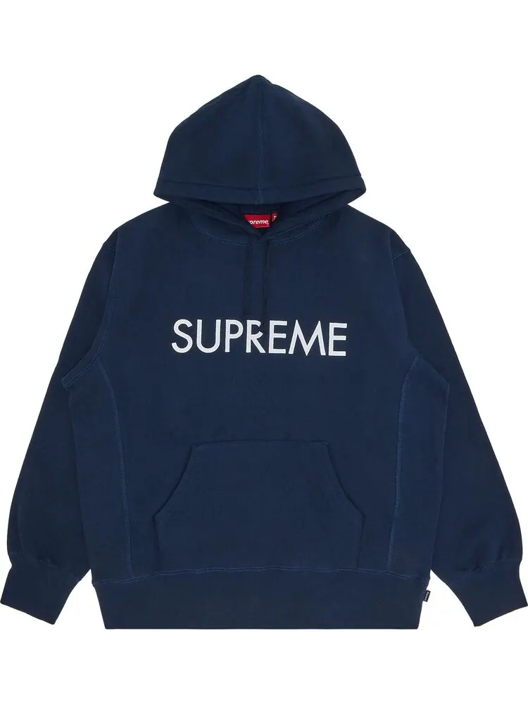 Толстовка Supreme Capital Hooded Sweatshirt 'Navy' — изображение 1 из 3, синий