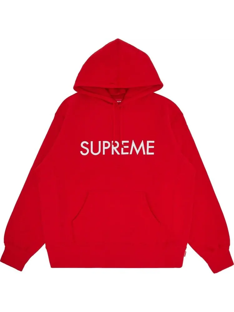 Толстовка Supreme Capital Hooded Sweatshirt 'Red' — изображение 1 из 3, красный