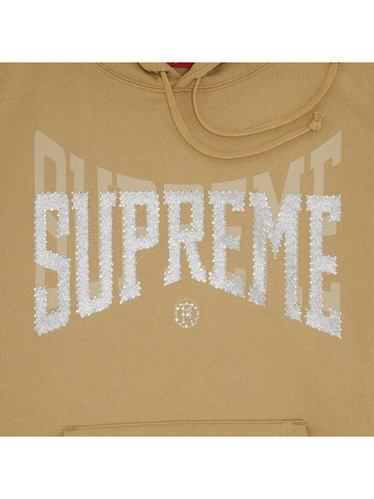 Толстовка Supreme Rhinestone Shadow Hooded Sweatshirt 'Dark Tan' — изображение 3 из 3, загар
