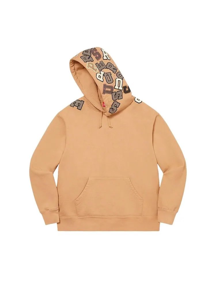 Толстовка Supreme Scattered Appliqué Hooded Sweatshirt Dark Tan — изображение 1 из 2, темный бежевый