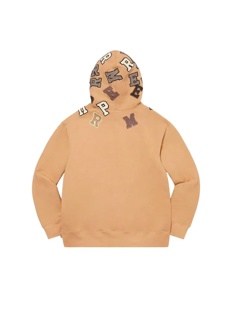 Толстовка Supreme Scattered Appliqué Hooded Sweatshirt Dark Tan — изображение 2 из 2, темный бежевый