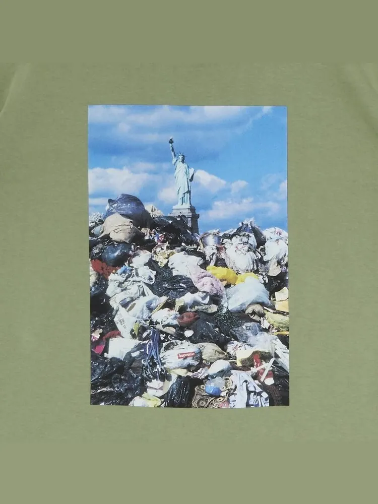 Футболка Supreme Trash Tee 'Light Olive' — изображение 3 из 3, зеленый
