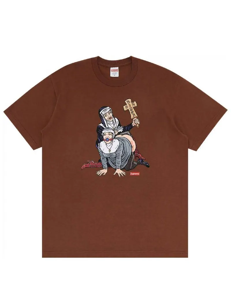 Футболка Supreme Nuns — изображение 1 из 2, коричневый