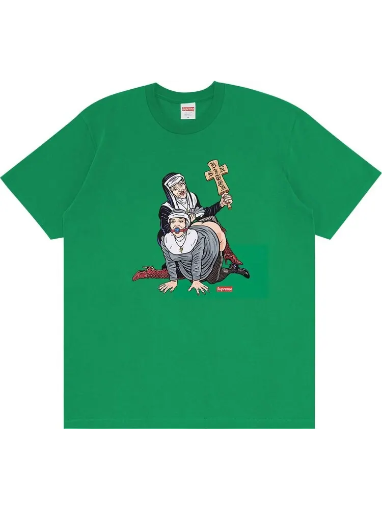 Футболка Supreme Nuns Tee 'Green' — изображение 1 из 2, зеленый